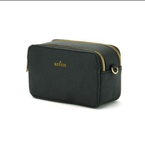 Modernist Leather Crossbody Shoulder Compact Bag With Adjustable Strap